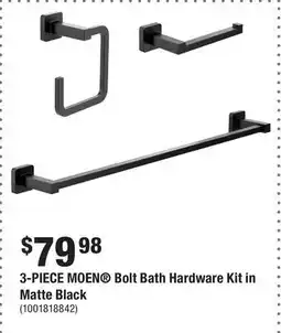 Home Depot 3-PIECE MOEN Bolt Bath Hardware Kit in Matte Black offer