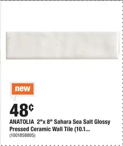 Home Depot ANATOLIA 2x 8 Sahara Sea Salt Glossy Pressed Ceramic Wall Tile (10.16 sq.ft.) offer