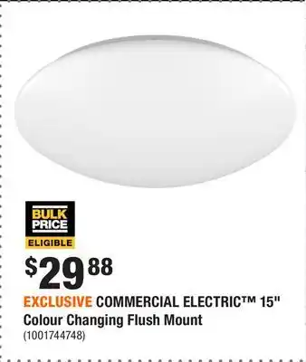 Home Depot EXCLUSIVE COMMERCIAL ELECTRIC 15 Colour Changing Flush Mount offer