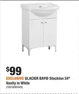 Home Depot EXCLUSIVE GLACIER BAY Stockton 24 Vanity in White offer