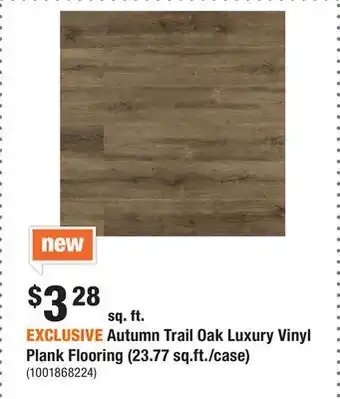 Home Depot EXCLUSIVE Autumn Trail Oak Luxury Vinyl Plank Flooring (23.77 sq.ft./case) offer