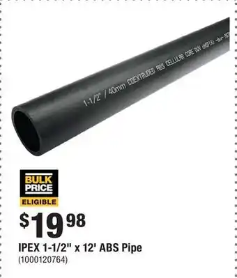 Home Depot IPEX 1-1/2 x 12' ABS Pipe offer