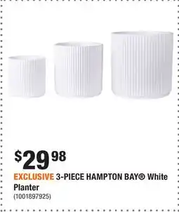 Home Depot EXCLUSIVE 3-PIECE HAMPTON BAY White Planter offer