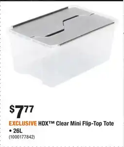 Home Depot EXCLUSIVE HDX Clear Mini Flip-Top Tote • 26L offer