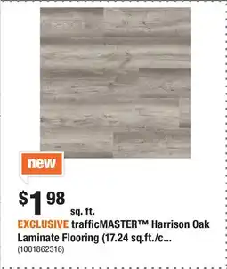 Home Depot EXCLUSIVE trafficMASTER Harrison Oak Laminate Flooring (17.24 sq.ft./case) offer