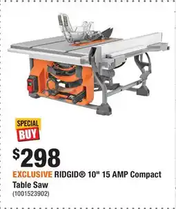 Home Depot EXCLUSIVE RIDGID 10 15 AMP Compact Table Saw offer