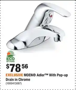 Home Depot EXCLUSIVE MOEN Adler With Pop-up Drain in Chrome offer