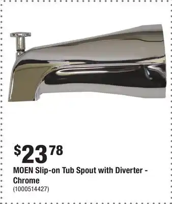 Home Depot MOEN Slip-on Tub Spout with Diverter - Chrome offer