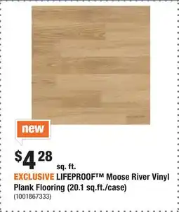 Home Depot EXCLUSIVE LIFEPROOF Moose River Vinyl Plank Flooring (20.1 sq.ft./case) offer