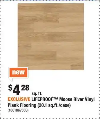 Home Depot EXCLUSIVE LIFEPROOF Moose River Vinyl Plank Flooring (20.1 sq.ft./case) offer