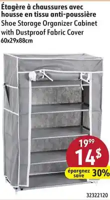 Hart Shoe Storage Organizer Cabinet with Dustproof Fabric Cover offer