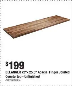 Home Depot BELANGER 72x 25.5 Acacia Finger Jointed Countertop - Unfinished offer