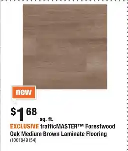 Home Depot EXCLUSIVE trafficMASTER Forestwood Oak Medium Brown Laminate Flooring offer