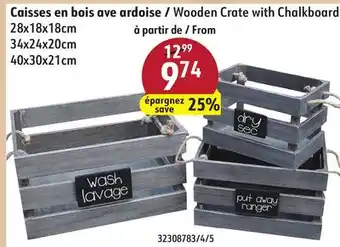 Hart Wooden Crate with Chalkboard offer