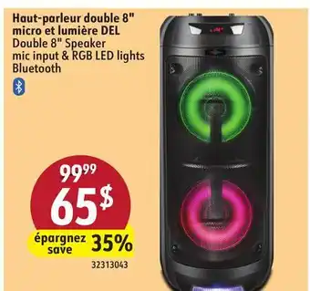 Hart Double 8 Speaker mic input & RGB LED lights Bluetooth offer