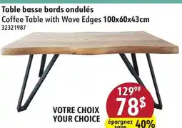 Hart Coffee Table with Wave Edges offer