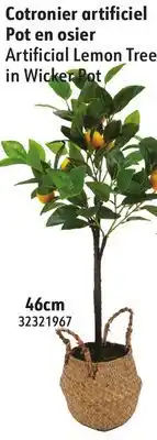 Hart Artificial Lemon Tree in Wicker Pot offer