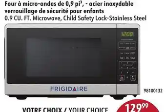 Hart FRIGIDAIRE 0.9 CU. FT. Microwave, Child Safety Lock-Stainless Steel offer