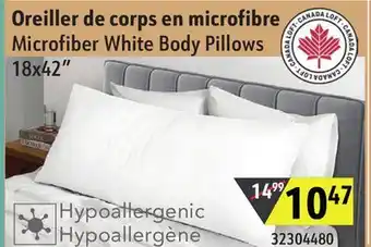 Hart Microfiber White Body Pillows offer