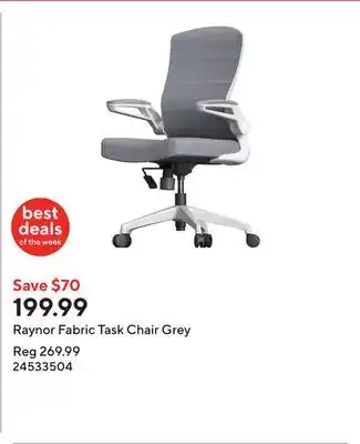 Staples Raynor Fabric Task Chair Grey offer