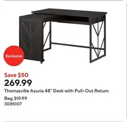 Staples Thomasville Azuria 48 Desk with Pull-Out Return offer