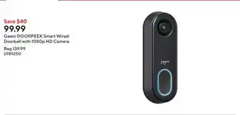 Staples Geeni DOORPEEK Smart Wired Doorbell with 1080p HD Camera offer