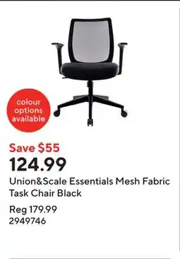 Staples Union&Scale Essentials Mesh Fabric Task Chair Black offer