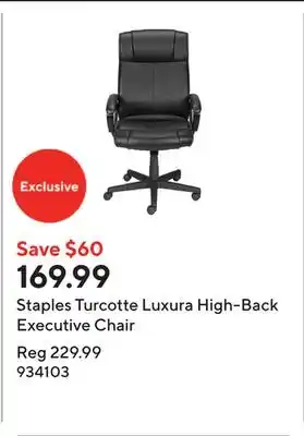 Staples Staples Turcotte Luxura High-Back Executive Chair offer