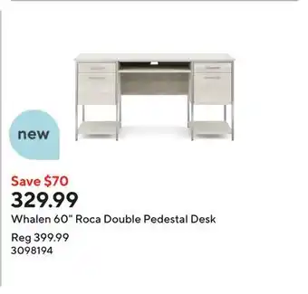 Staples Whalen 60 Roca Double Pedestal Desk offer