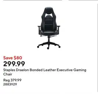 Staples Staples Draelon Bonded Leather Executive Gaming Chair offer