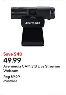 Staples Avermedia CAM 313 Live Streamer Webcam offer