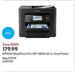 Staples EPSON WorkForce Pro WF-4830 All-in-One Printer offer