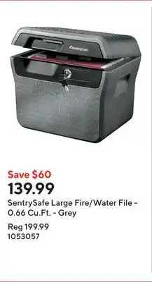 Staples SentrySafe Large Fire/Water File - 0.66 Cu.Ft. - Grey offer