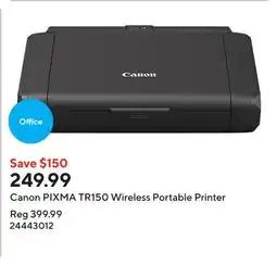 Staples Canon PIXMA TR150 Wireless Portable Printer offer