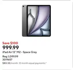 Staples iPad Air 13 M2 - Space Grey offer