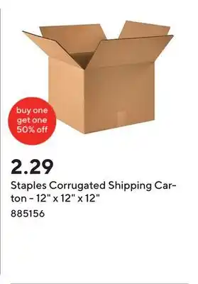 Staples Staples Corrugated Shipping Carton - 12 x 12 x 12 offer