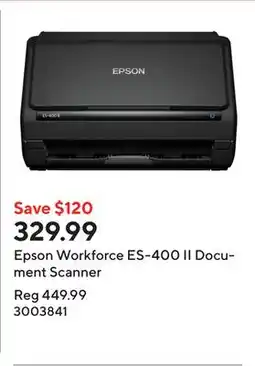 Staples Epson Workforce ES-400 II Document Scanner offer