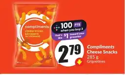 FreshCo Compliments Cheese Snacks 285 g offer