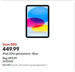 Staples iPad (10th generation) - Blue offer