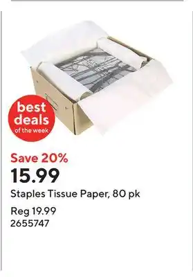 Staples Staples Tissue Paper, 80 pk offer