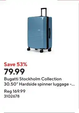 Staples Bugatti Stockholm Collection 30.50 Hardside spinner luggage - Glacier Blue offer