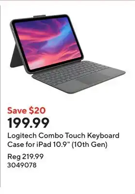 Staples Logitech Combo Touch Keyboard Case for iPad 10.9 (10th Gen) offer