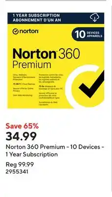 Staples Norton 360 Premium - 10 Devices - 1 Year Subscription offer