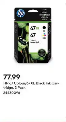 Staples HP 67 Colour/67XL Black Ink Cartridge, 2 Pack offer