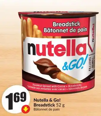 FreshCo Nutella & Go! Breadstick 52g offer