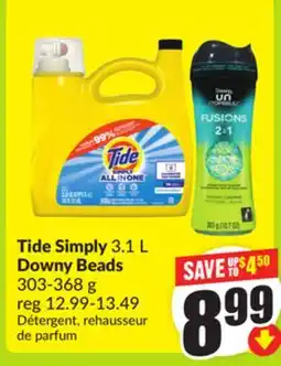 FreshCo Tide Simply 3.1 L Downy Beads 303-368 g offer