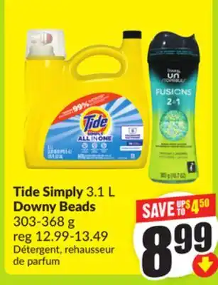 FreshCo Tide Simply 3.1 L Downy Beads 303-368 g offer