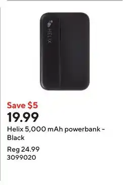 Staples Helix 5,000 mAh powerbank - Black offer