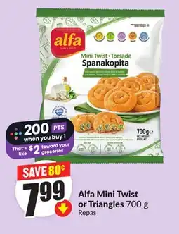 FreshCo Alfa Mini Twist or Triangles 700 g offer