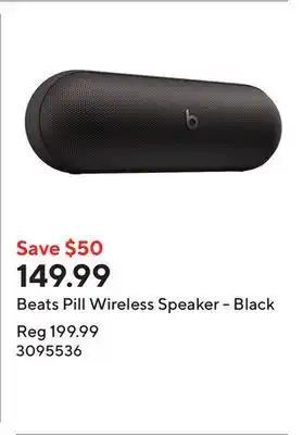 Staples Beats Pill Wireless Speaker - Black offer